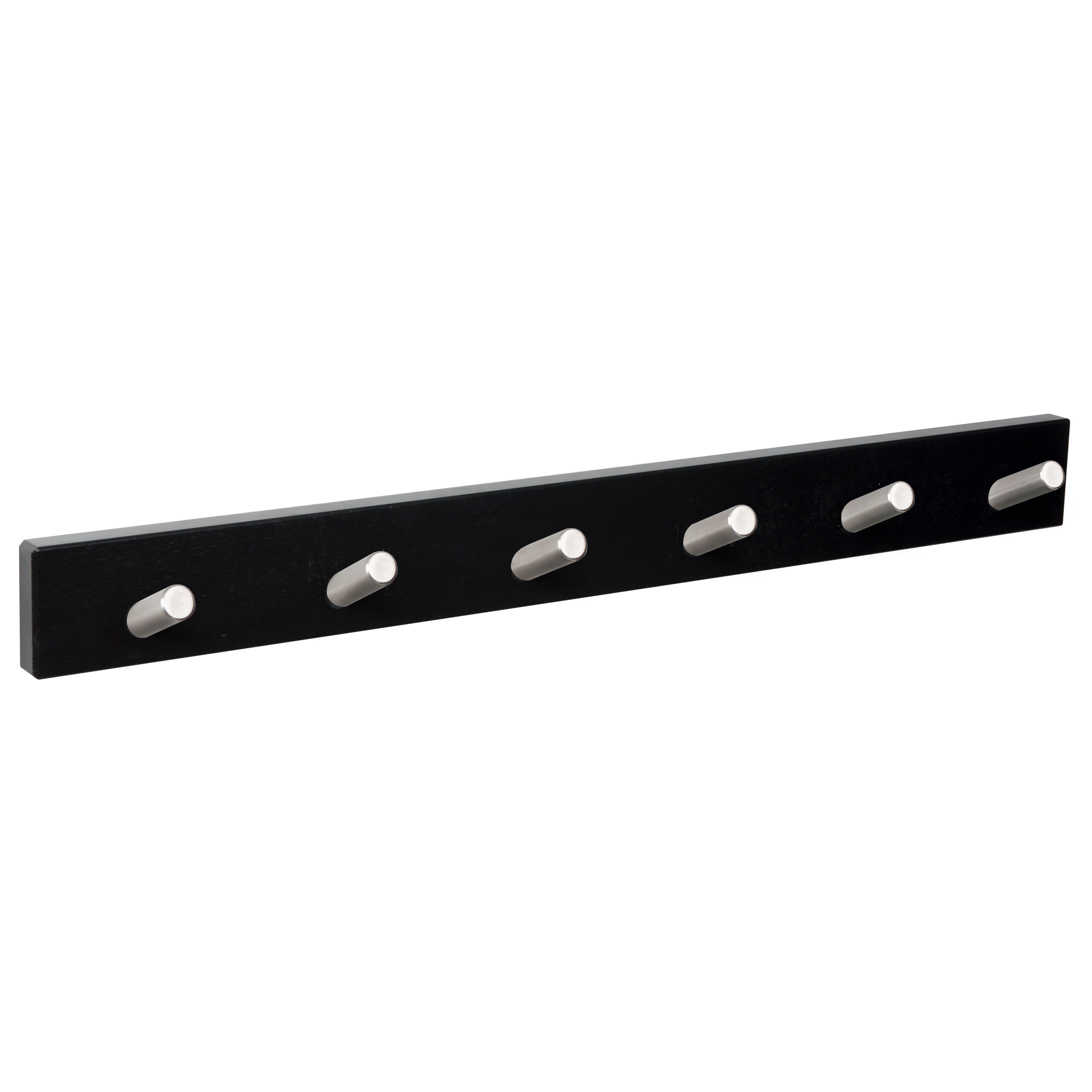 Appendiabiti da parete in acciaio inox, gancio resistente, portasciugamani (6 ganci, nero) | Leroy Merlin