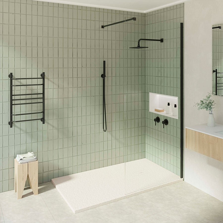 KOES - Receveur de douche en résine modèle OBI - 90x140 - Crème RAL 1013 - 2