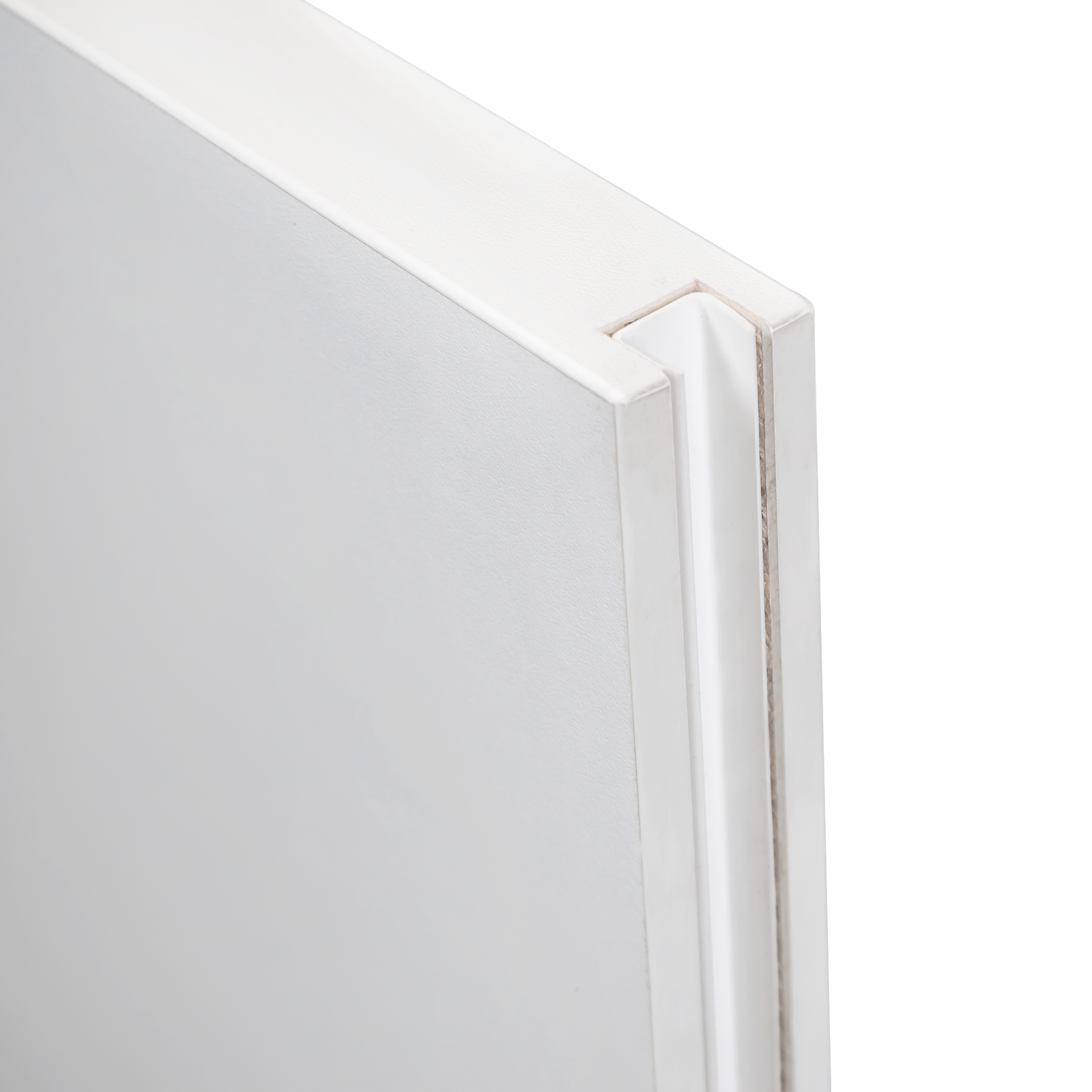 Kit porte coulissante en bois blanc porte à âme pleine + rail aluminium H.220 x l.102 cm SCHULTE, double amortisseur, revêtement en résine mélaminée - 4