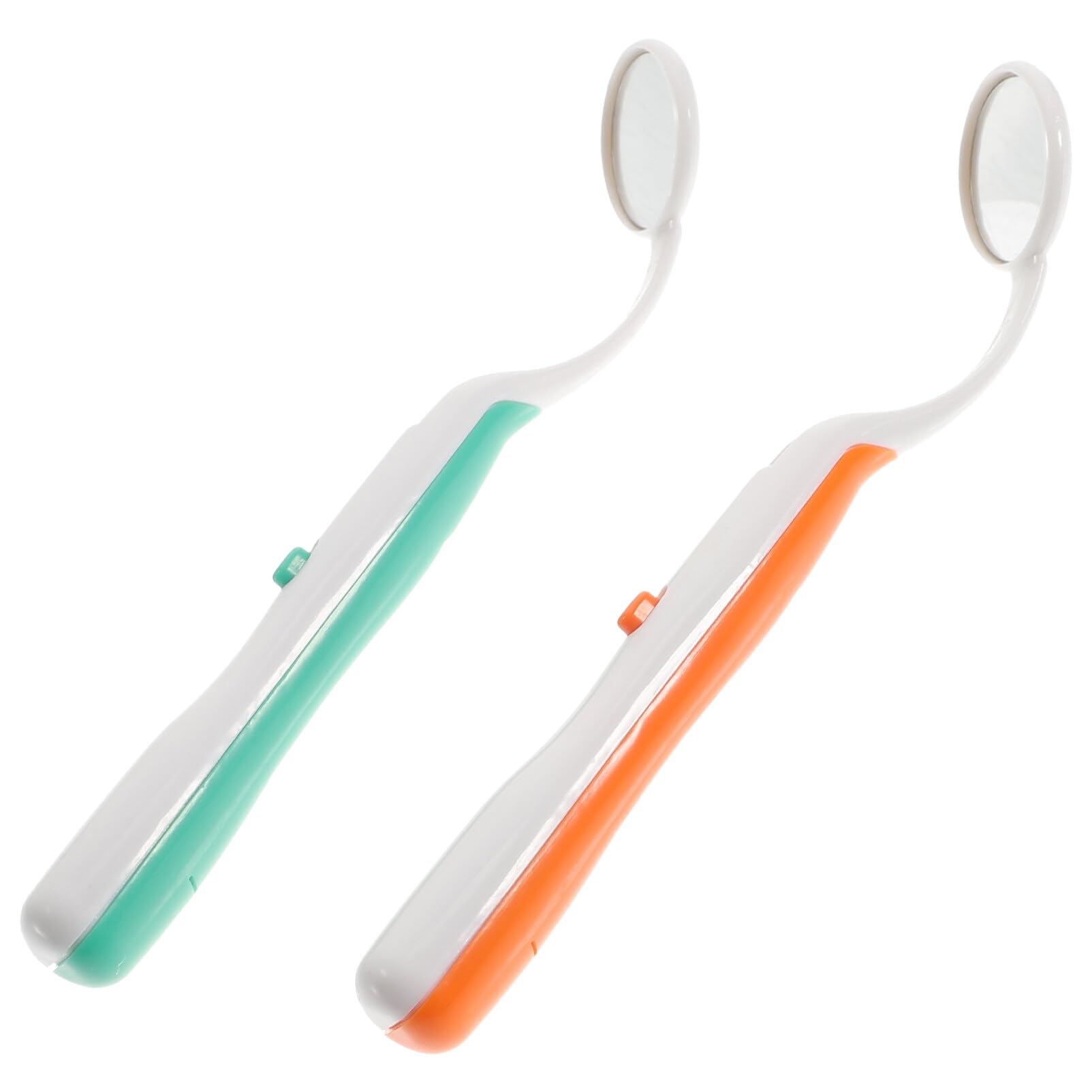 Lustro do inspekcji dentystycznej Anti Buée z LED Lustro Bukalne Instrumenty dentystyczne do pielęgnacji zębów 2 sztuki (Zielony Pomarańczowy)