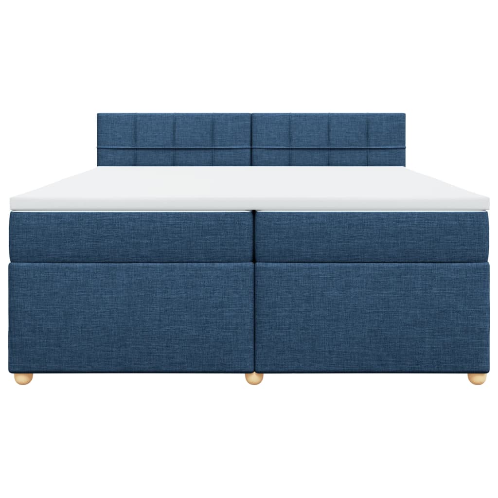 Maison Exclusive - Sommier à lattes de lit avec matelas Bleu 200x200 cm Tissu - 4