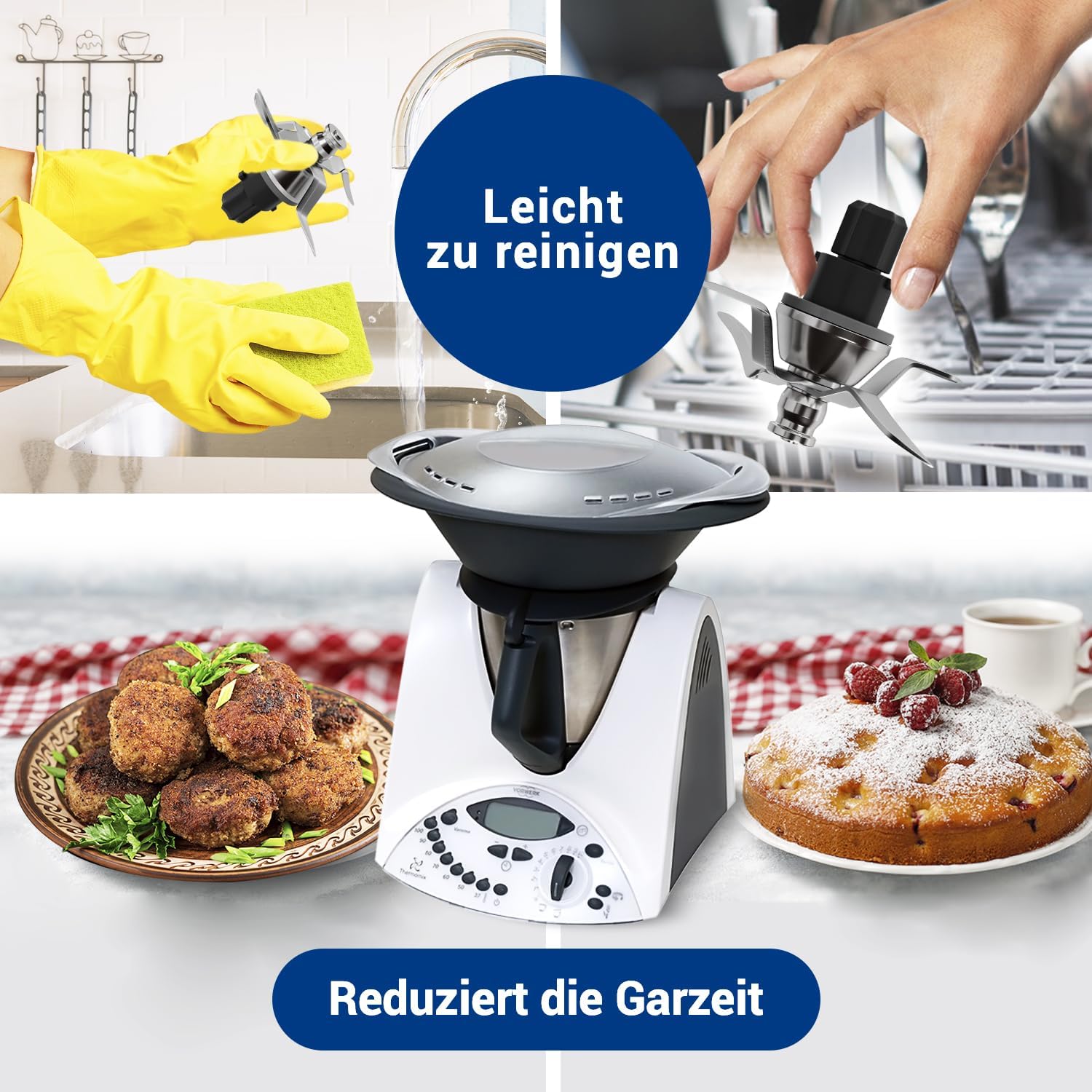 Couteau Mélangeur pour Thermomix Robot de Cuisine Vorwerk TM31 / Couteaux Thermomix TM31 - Couteau de Rechange En Acier Inoxydable SUS420 - 6