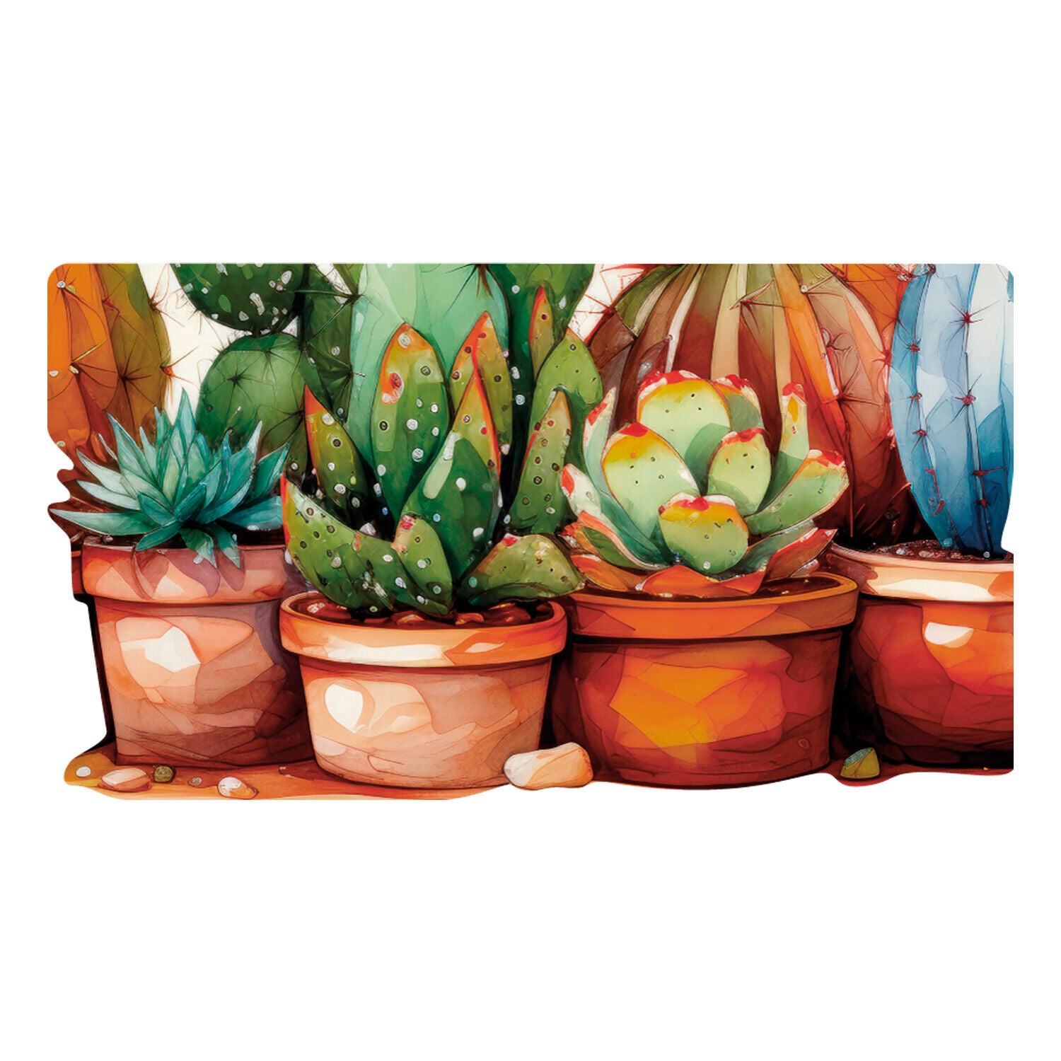 Tappeto Da Cucina In PVC Con Stampa Cactus - Antiscivolo, Morbido, 51x210 Cm - Foto 6