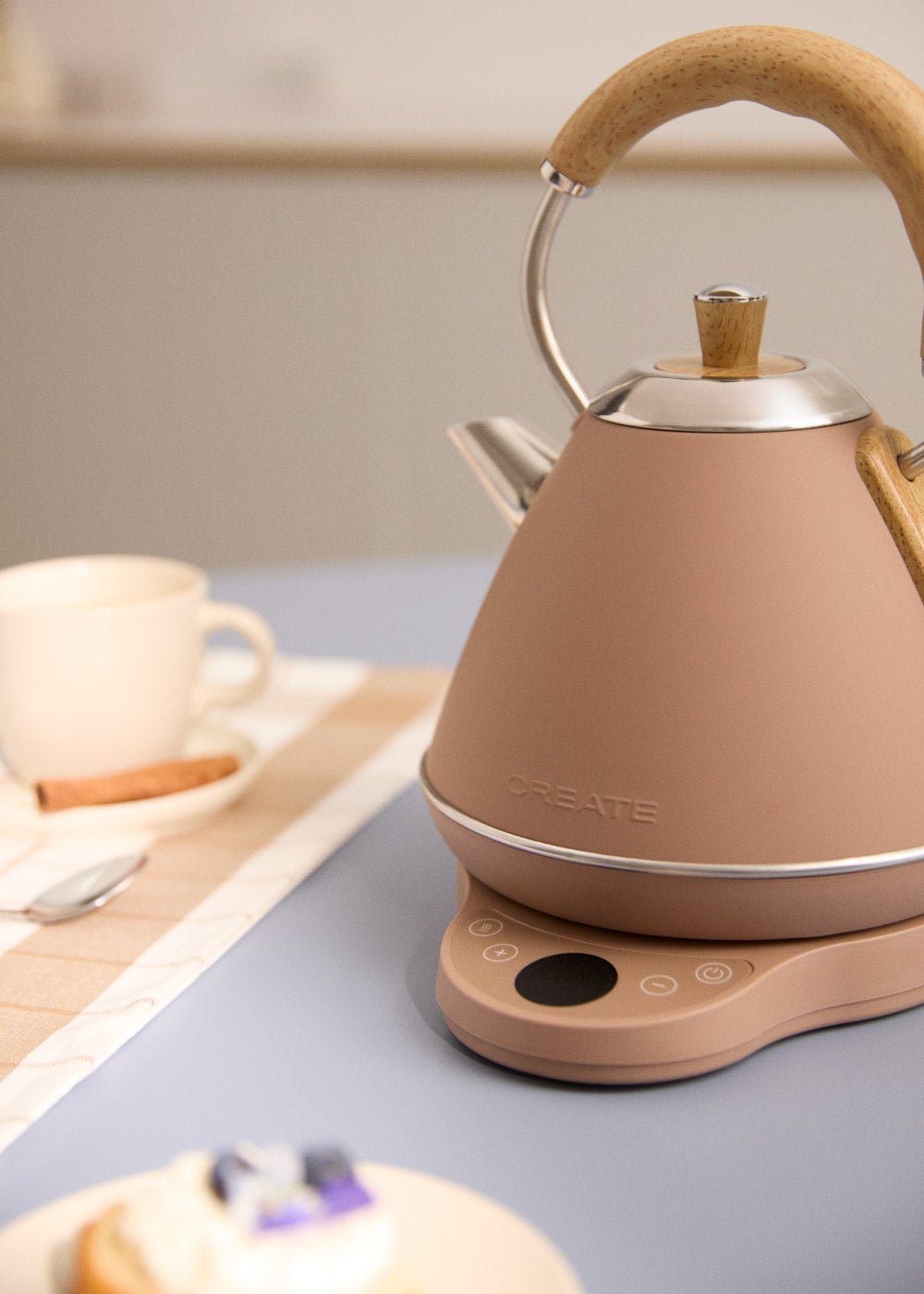 CREATE - KETTLE RETRO PRO - Bouilloire électrique 1 L avec contrôle de température - Moka - 4