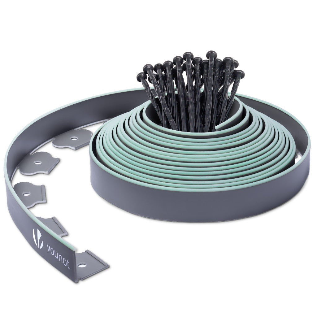Chrispol System Bordure Per Prato In Plastica Flessibile - Altezza 4 Cm, Con Pioli - Lunghezze 10, 20, 50 M - Colori Nero, Verde, Marrone