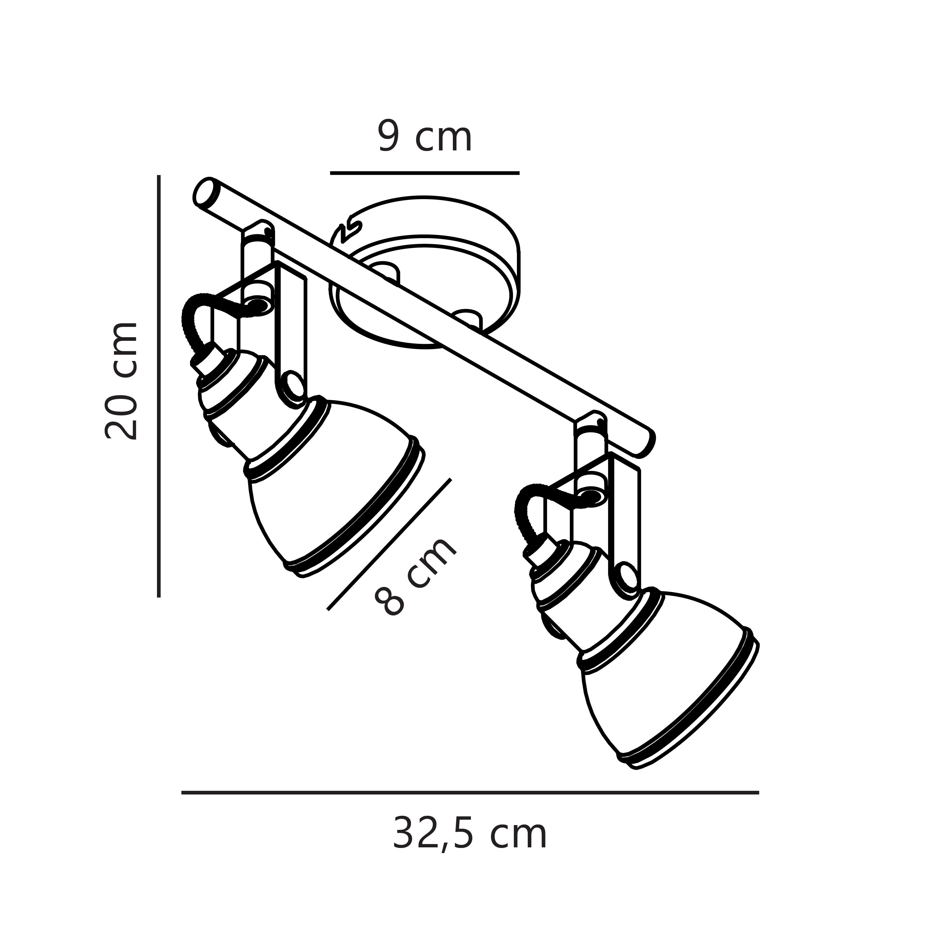 Spoterie ASLAK 2-Spot Métal Noir, H.20 - IP20 - GU10 /Nordlux Intérieur - 3