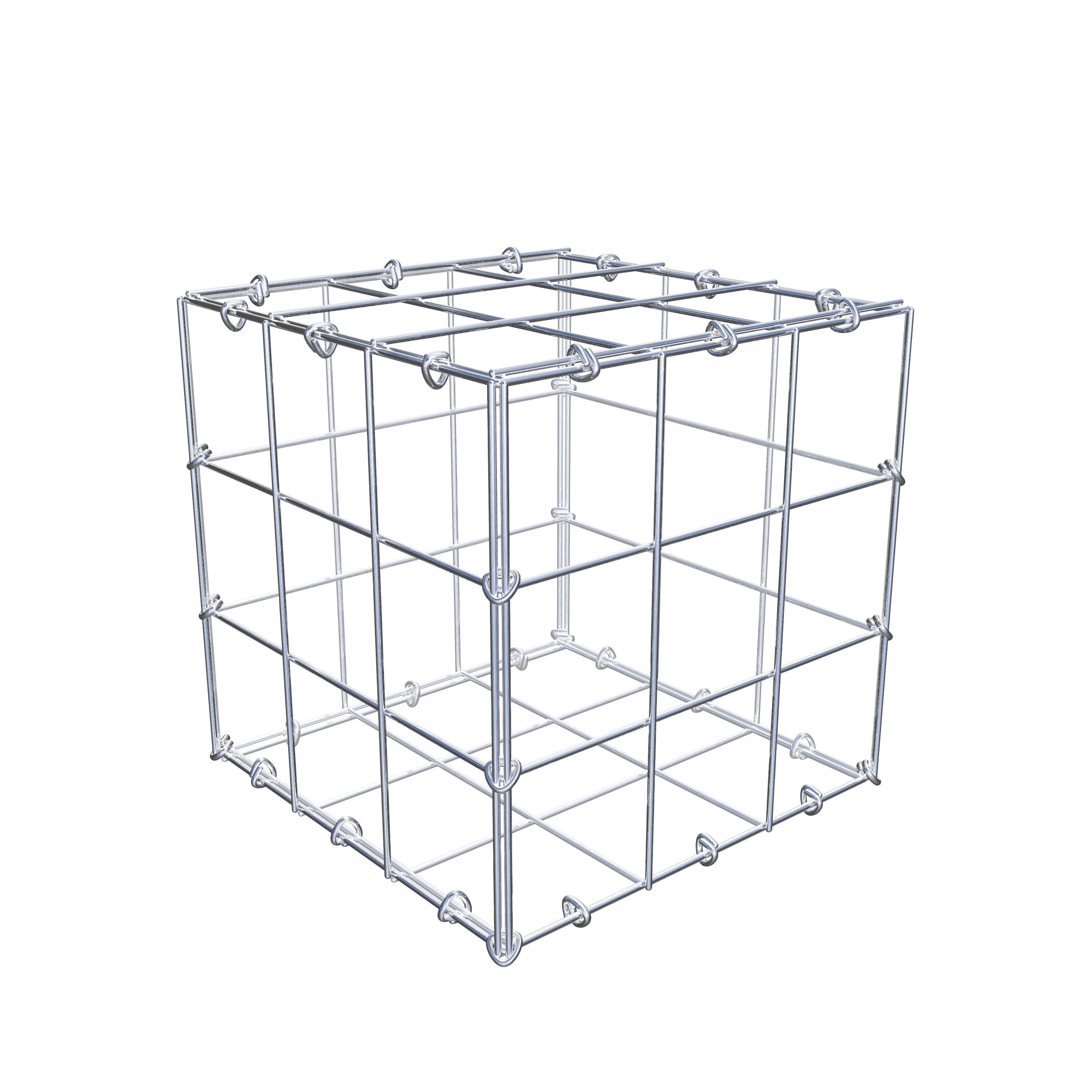 Gavión de acero galvanizado 30x30x30cm (LxAxP), malla 10 x 10cm, Anillo en C, jaula metálica para muro o jardín - 3