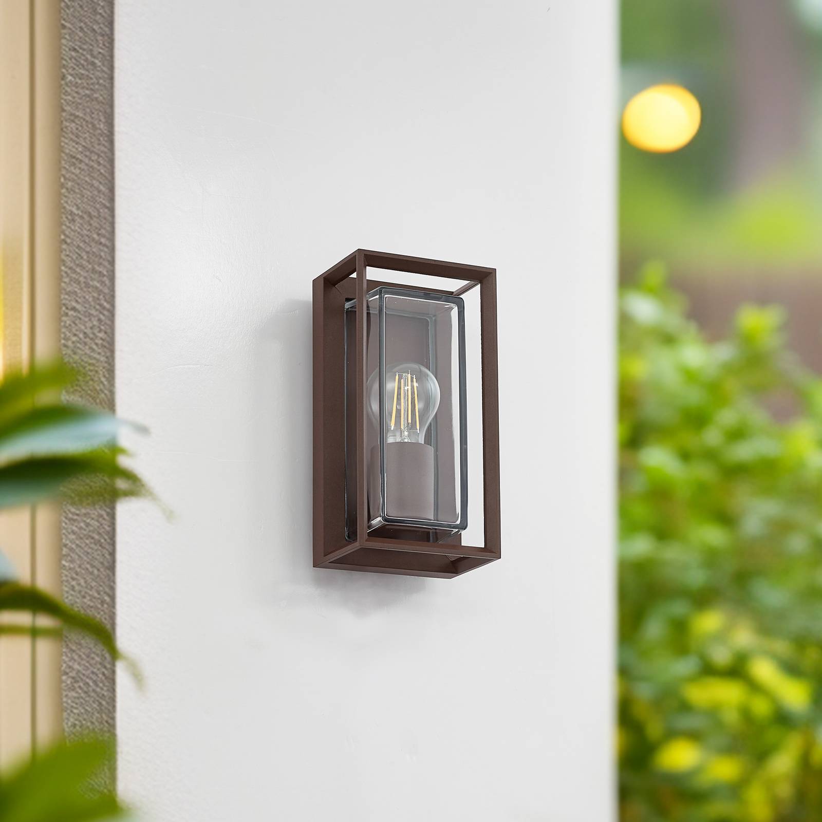 Applique murale d'extérieur Arcchio Ismera, couleur rouille, IP65, verre, E27, Applique Murale Exterieur, Luminaire Exterieur, Lampe Jardin, Eclairage - 4