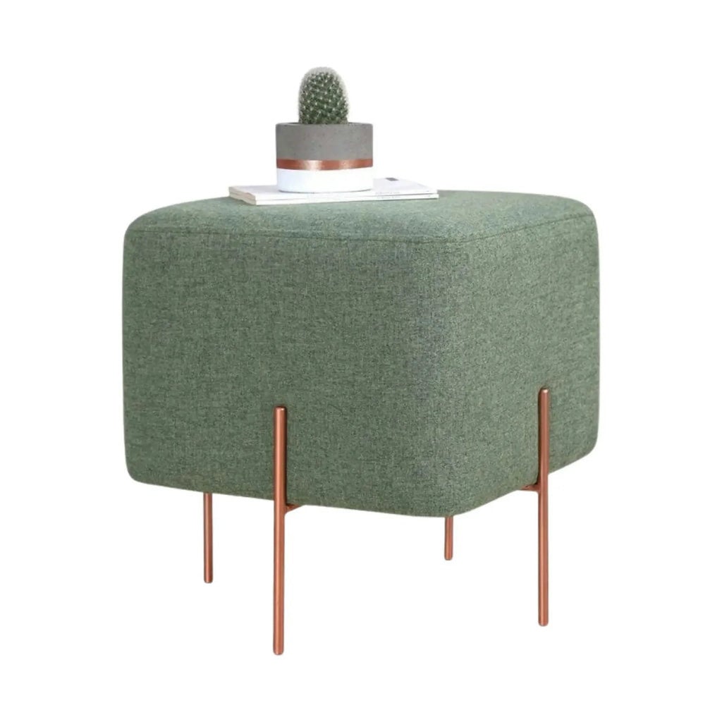 Taburet COPPER 52, stofa clasica verde, 40x40x42 cm