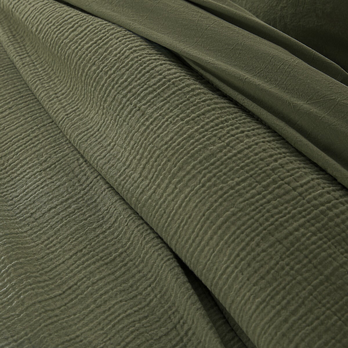 Housse de couette gaze de coton/coton lavé, Kumco - Kaki - 140 x 200 cm - 3