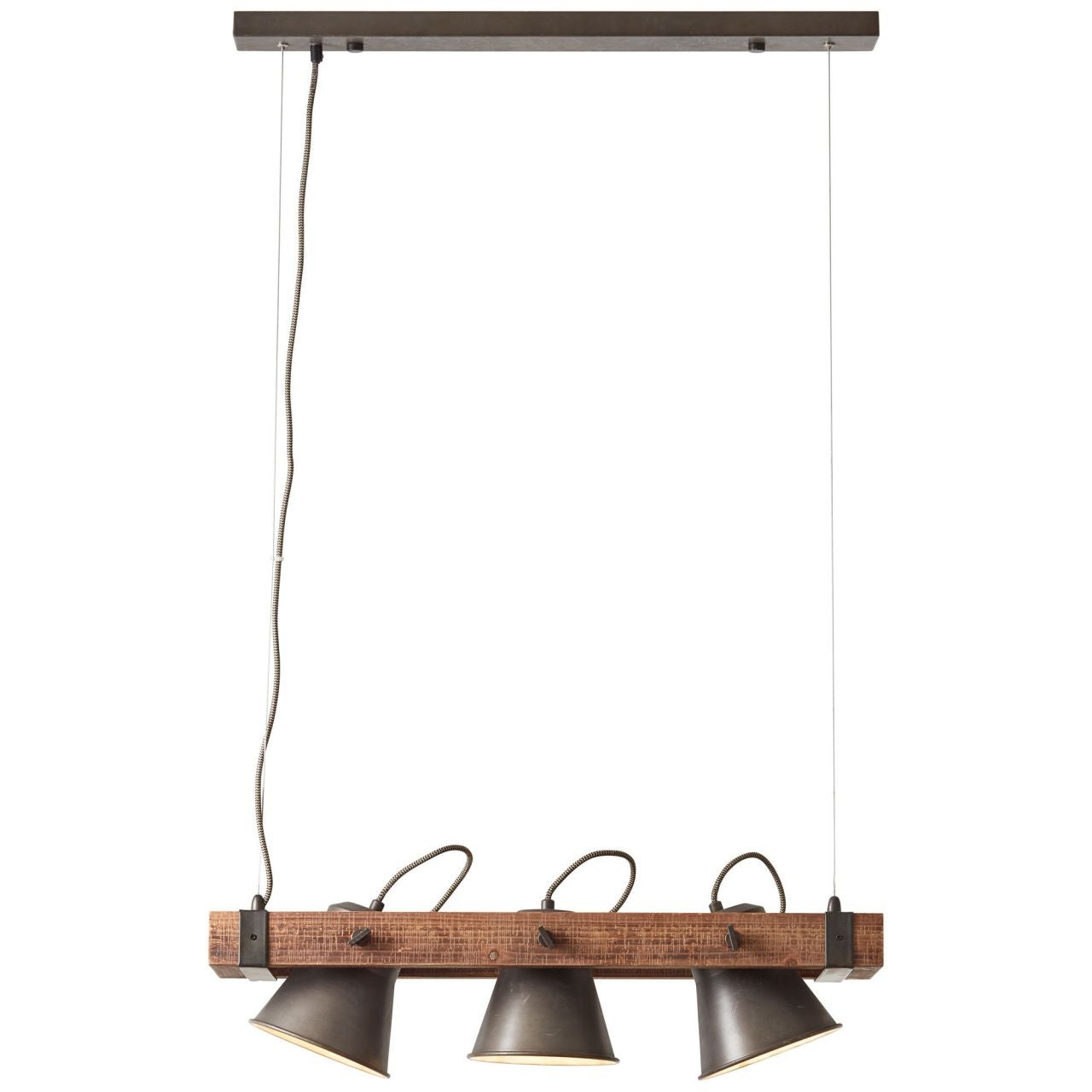 Lampa BRILLIANT, zawieszenie Baker 4-płomienne czarne / kolor drewna, 4x A60, E27, 40W, drewno ze zrównoważonej gospodarki leśnej (FSC) - 5