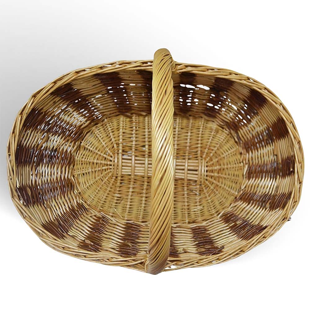 Cesto grande Agata in vimini con manico intrecciato bicolore 65 x 34 x h 52 cm - 2