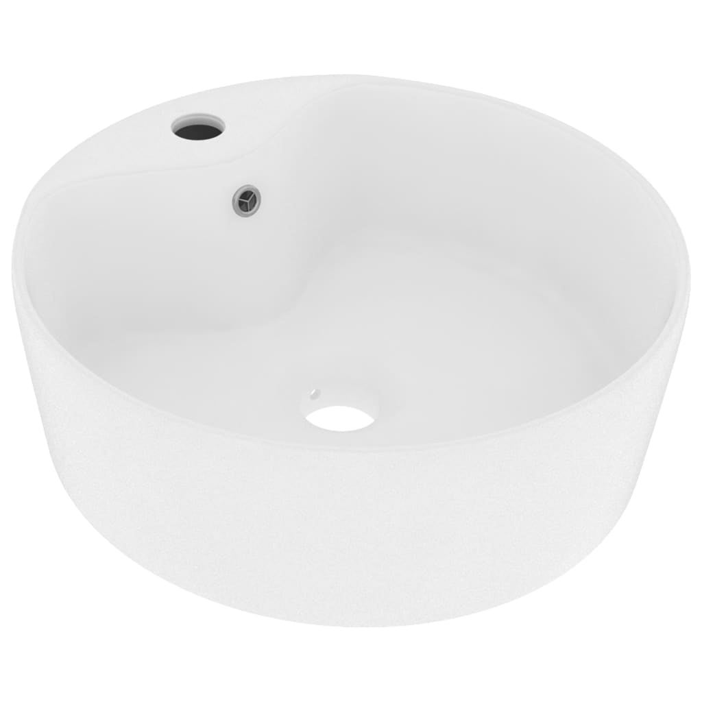 Lavabo de luxe avec trop-plein Blanc mat 36x13 cm Céramique vidaXL - 2