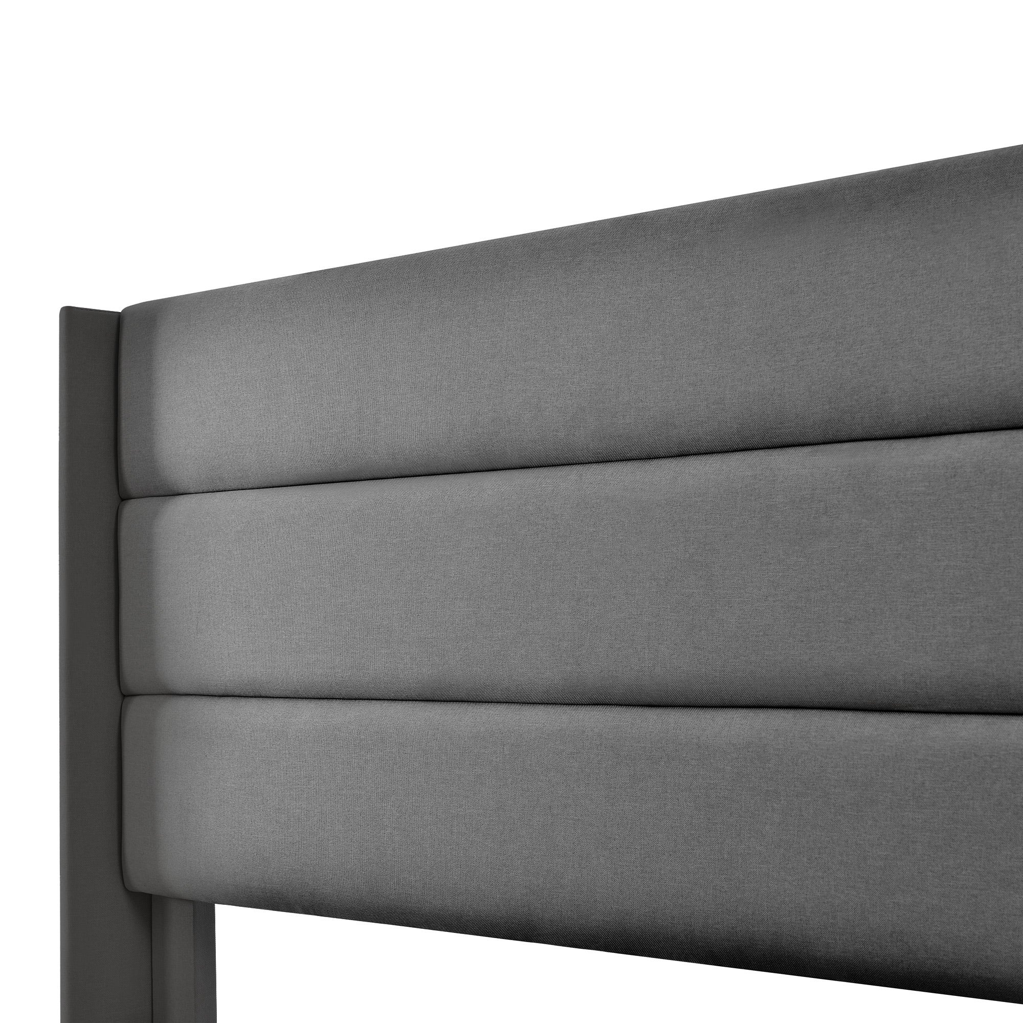 Łóżko 180x200cm z lnu z stelażem na listwach - Szare - 9