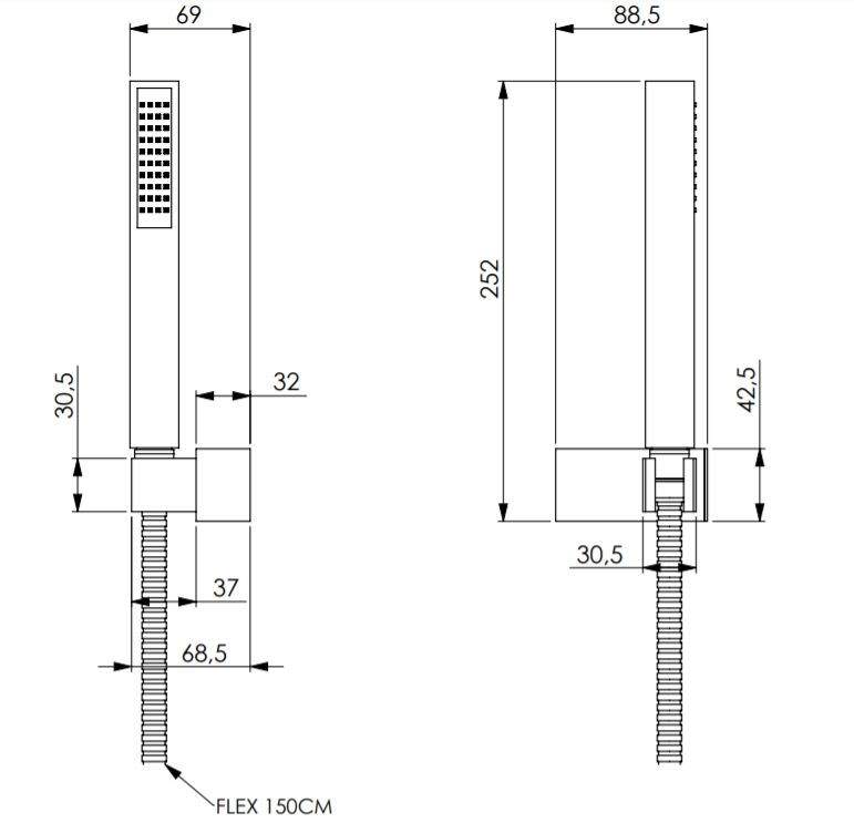 Kit vasca modello quadro in colore cromo Damast 13718 - Cromo - 2