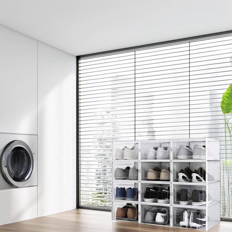 Range chaussure - Boites à chaussures - Moyen format - Blanc transparent - Lot de 12 - SECURY-T - 5