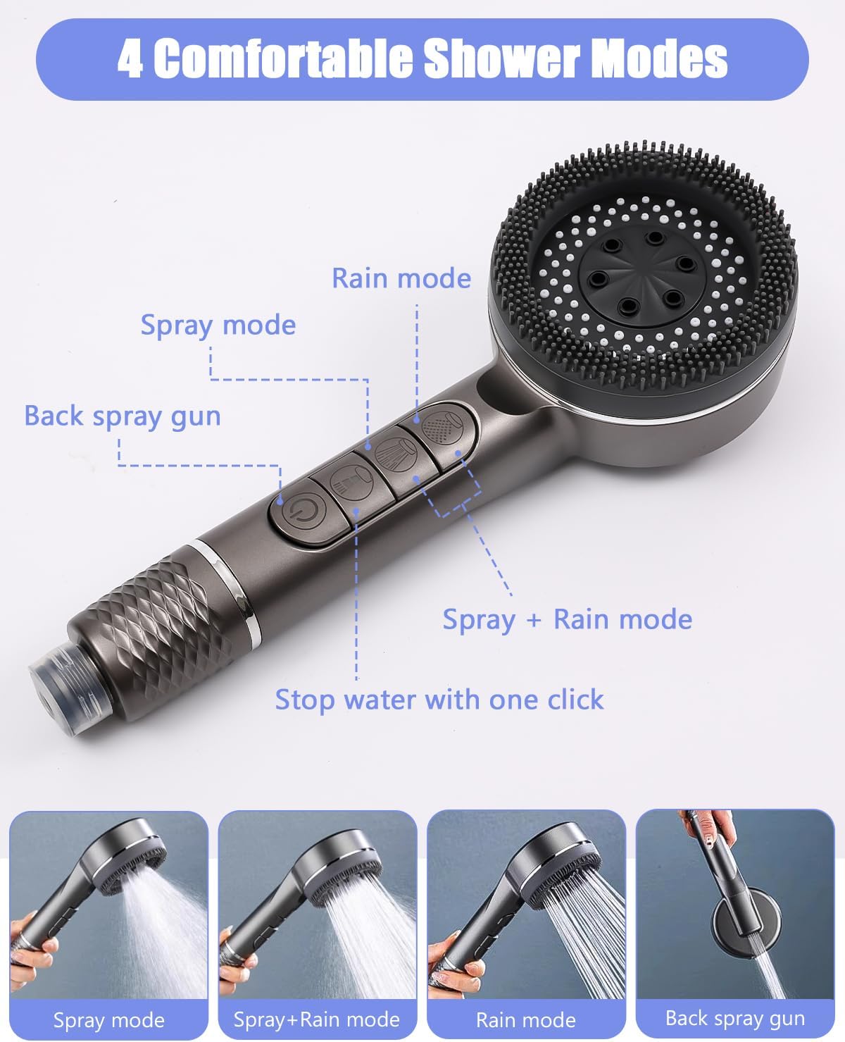 Pommeau de Douche, Pommeau Douche Anti Calcaire Économie d'Eau, pommeau douche a