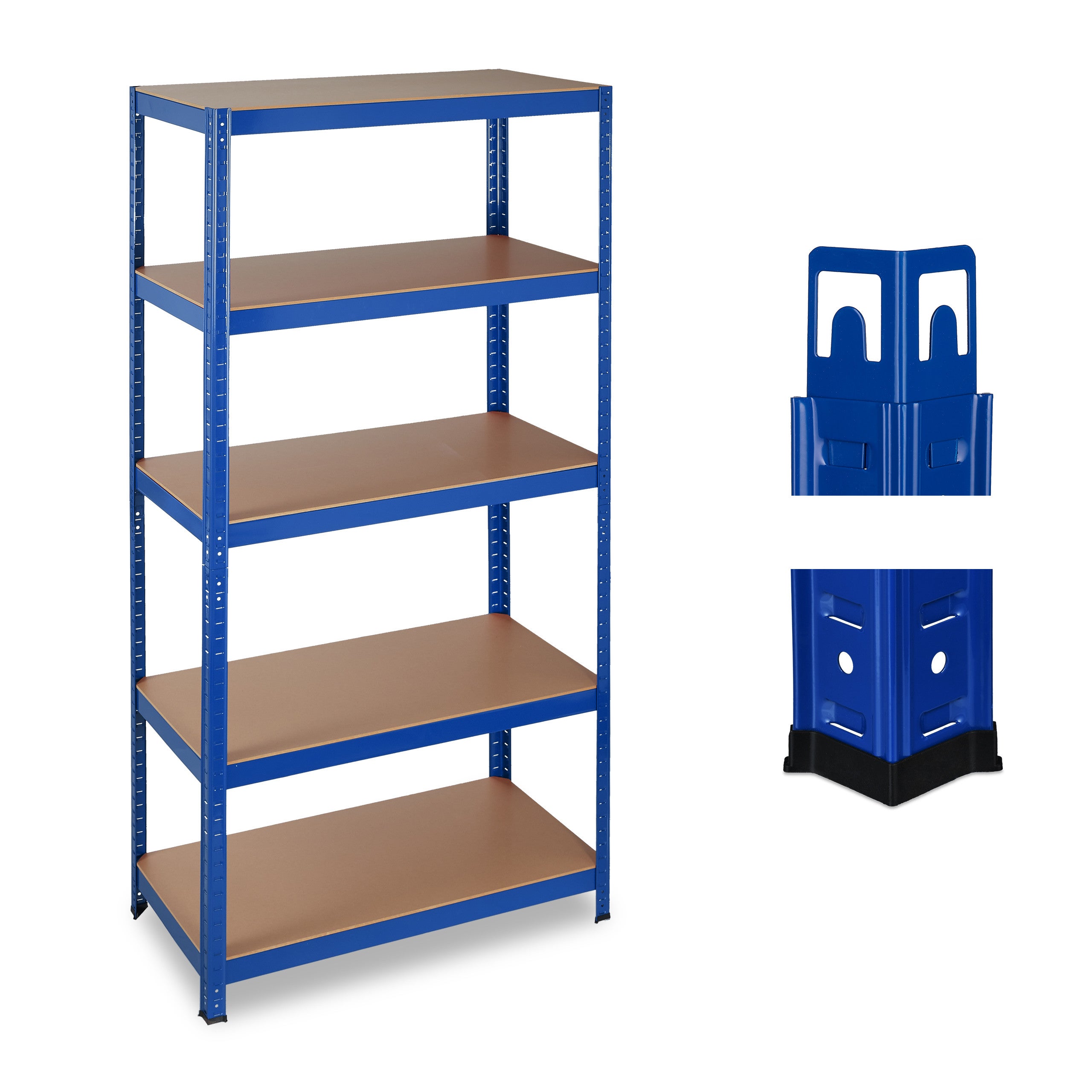 Étagère Garage 180x120x45cm Bleu - 5 Niveaux Charge Lourde 875kg Total - Rangement Robuste 5 Ans Garantie