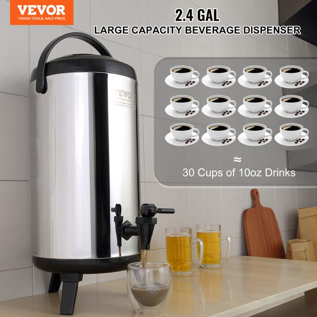 VEVOR Distributeur de Boissons Isotherme 2x19 L, Fontaine à Eau Chaude et Froide Non Électrique avec Robinet et Poignée, Conteneur Isotherme de Qualité Alimentaire, pour Camping, Restauration VEVOR Distributeur de Boissons Isotherme 2x19 L, Fontaine à Eau Chaude et Froide Non Électrique avec Robinet et Poignée, Conteneur Isotherme de Qualité Alimentaire, pour Camping, Restauration
