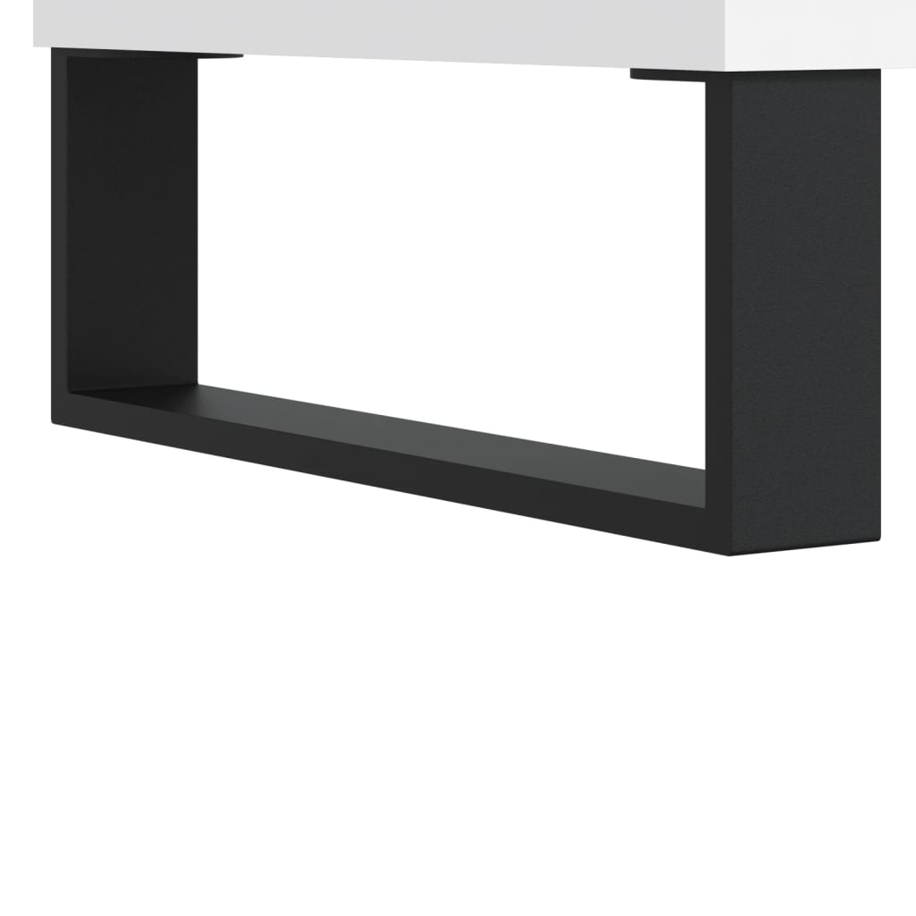 Buffet haut Blanc 69,5x34x180 cm Bois d'ingénierie - 9