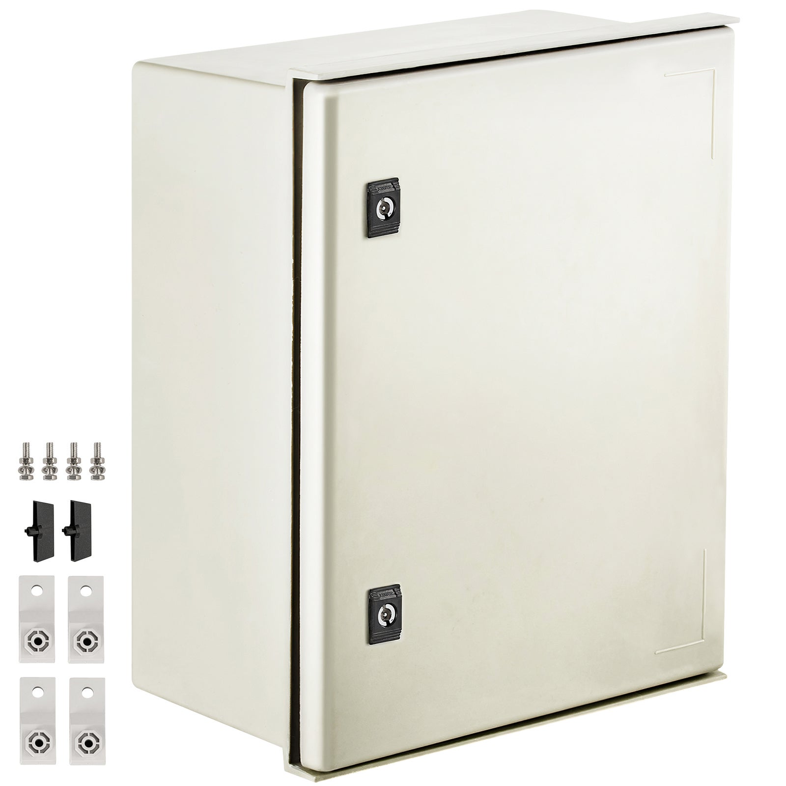 Scatola Elettrica da Esterno in Acciaio Inox, Armadio Elettrico Da Esterno con Interruttore di Dispersione 2P 32A e Presa Europea 250V/16A, Scatola di
