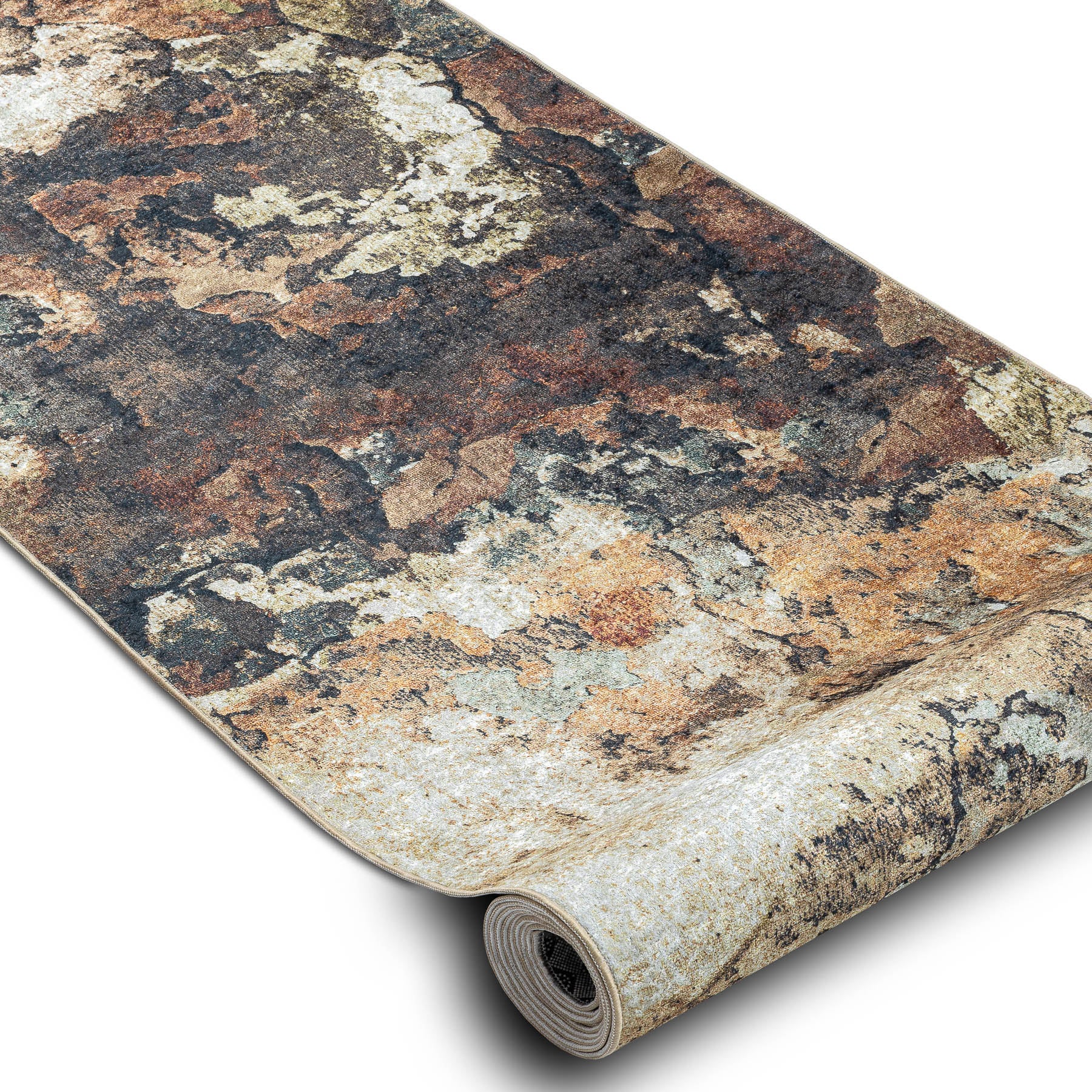 TAPIS DE COULOIR antidérapant LOTUS ABSTRACT 52910 beige lavable 60cm 60x350 cm - 2