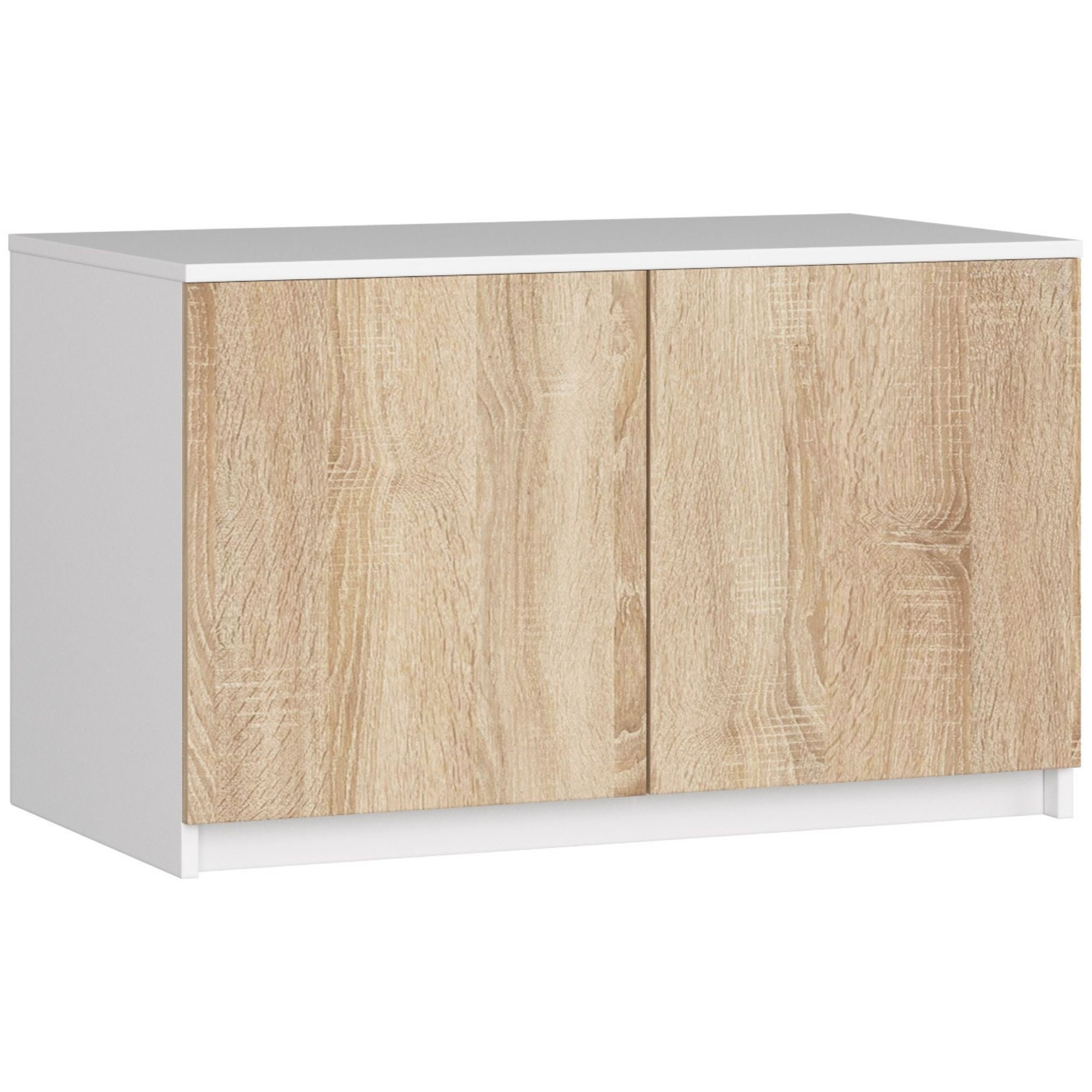 Nadstawka na szafę AKORD S90 Biała 90 cm 2 drzwi kolor Dąb Sonoma mat 2 półki 90x51x55 cm
