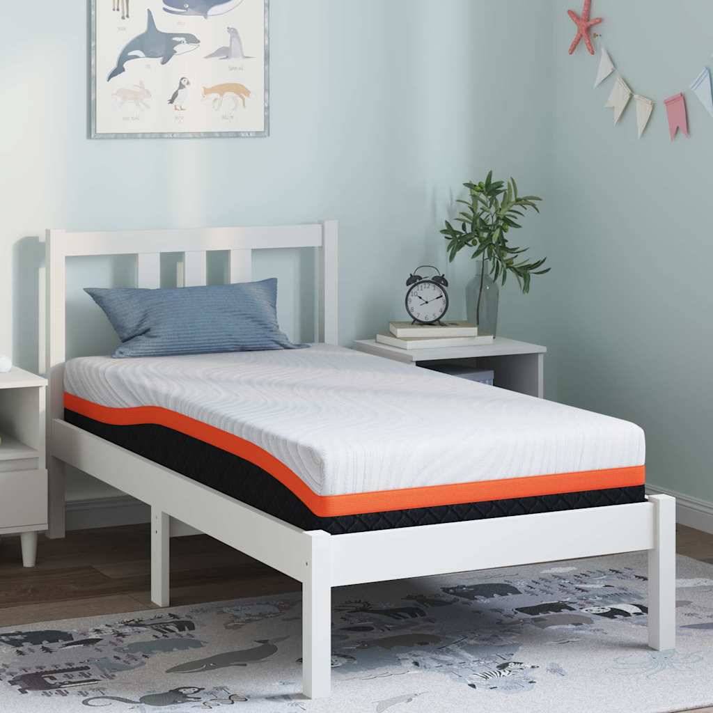 Materac Biały i czarny 80 x 160 cm Tkanina żakardowa vidaXL