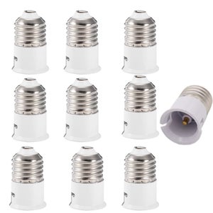 Adaptador De Bombilla B22 A E27 – Convierte Casquillo De Bayoneta A Tornillo – Portalamparas H3T9 – Blanco
