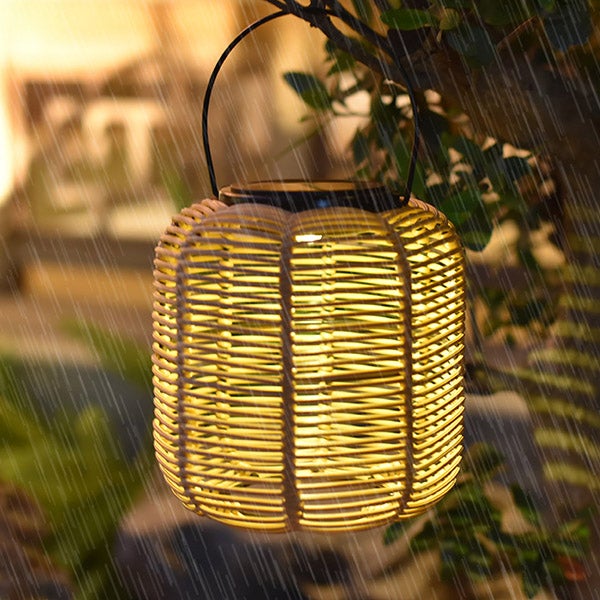 2 Lanternes solaires d'extérieur en rotin, imperméables, suspendues, lampes décoratives à énergie solaire, lampe de Table pour jardin et Patio - 5