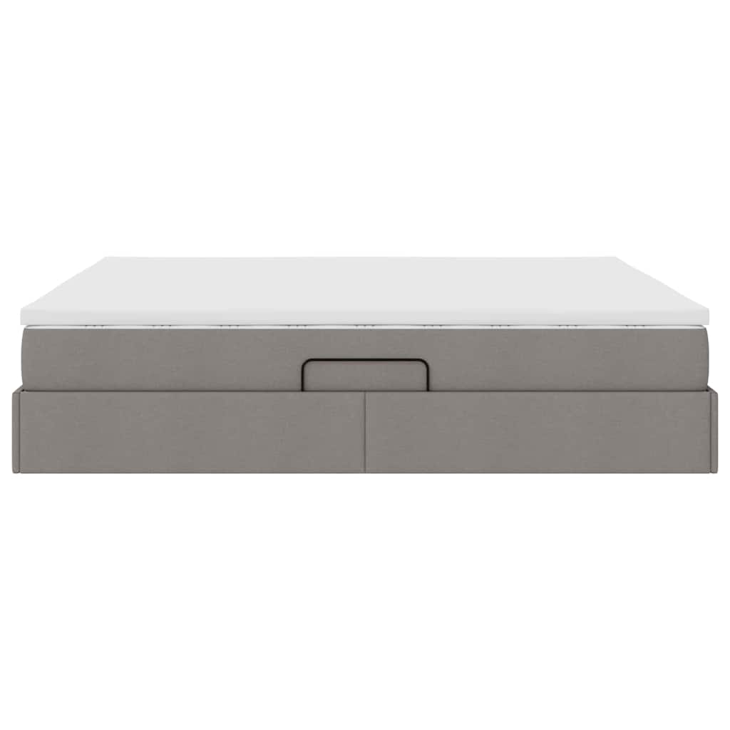 Lit avec rangement et matelas taupe 180 x 200 cm polyester - 9