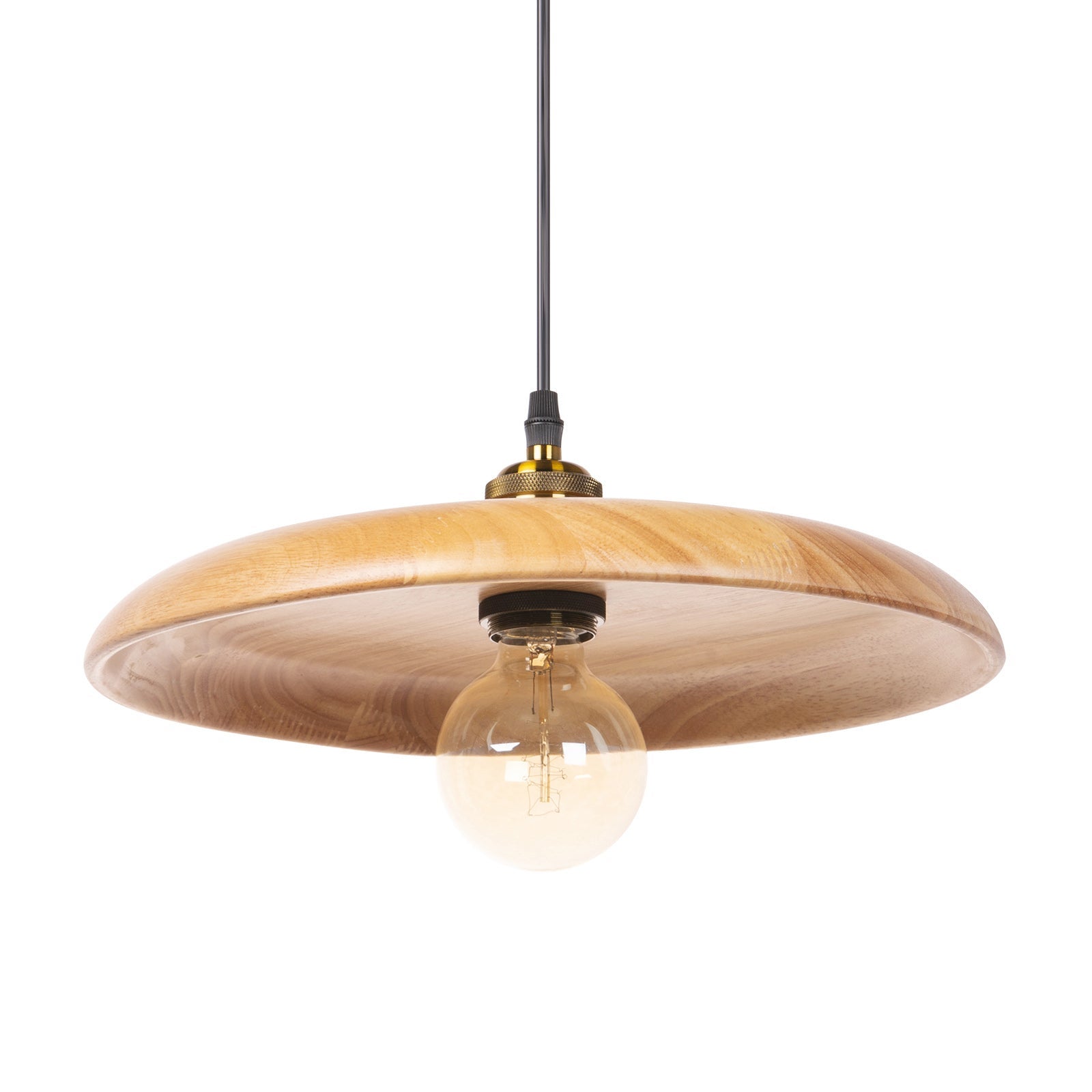 Éclairage pendentif en bois petit luminaire en bois fait à la main luminaires suspendus réglables pour salle à manger, salon, chambre à coucher D35CM - 2