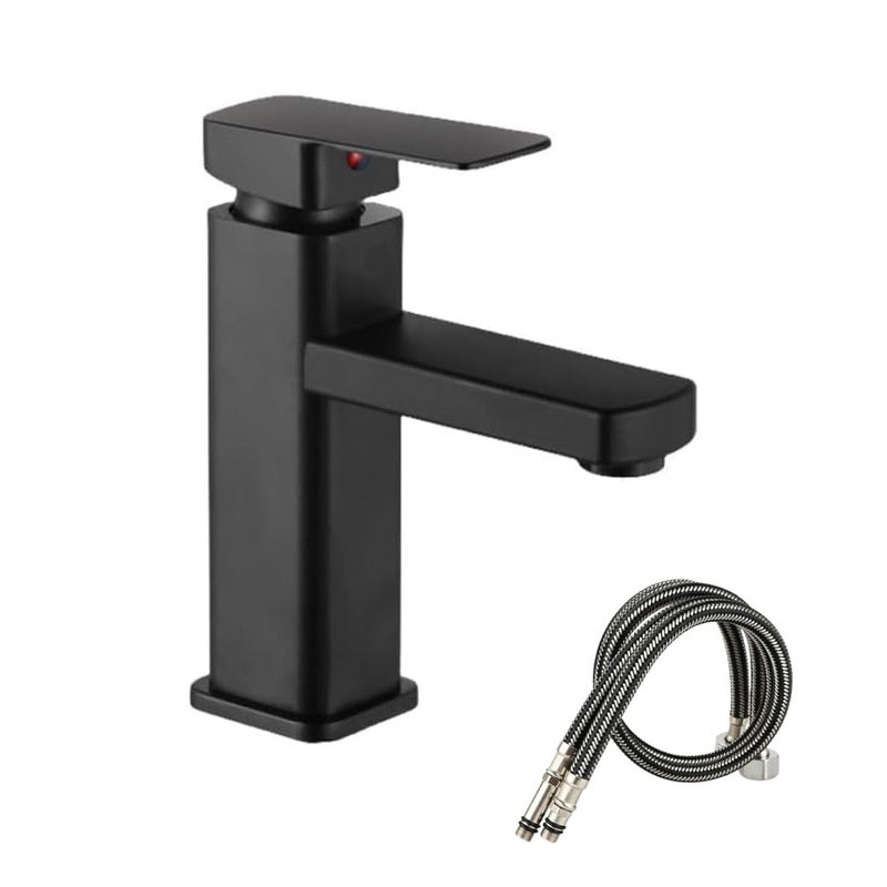 Czarny kran łazienkowy, kran ze stali nierdzewnej, ciepła i zimna woda, kran do umywalki łazienkowej z dwoma rurami 60 cm, do łazienki