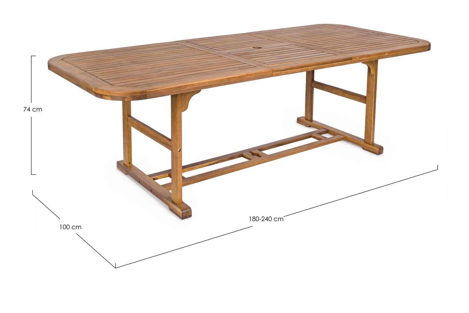 Table de jardin extensible 180/240 cm en acacia huilé - INES - 2