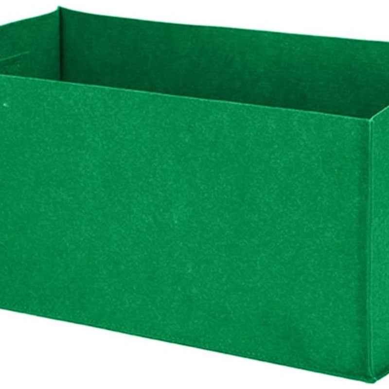 Zestaw 1 prostokątnej torby do sadzenia (60×30×20 cm, ciemnozielona), podniesiona skrzynia do sadzenia z uchwytami, wentylowana tkanina kwadratowa