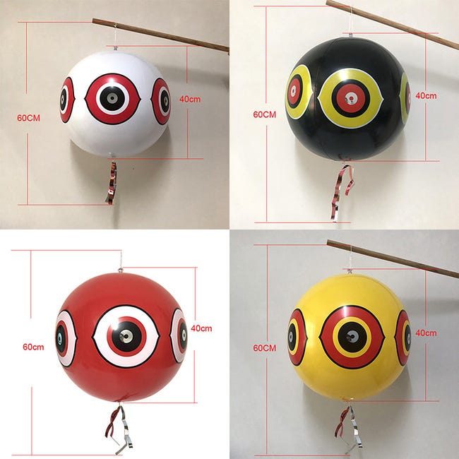 Lot de 3 Ballon Anti-Oiseaux avec Yeux, Ballons répulsifs Anti-Oiseaux Lot de 3 Ballon Anti-Oiseaux avec Yeux, Ballons répulsifs Anti-Oiseaux