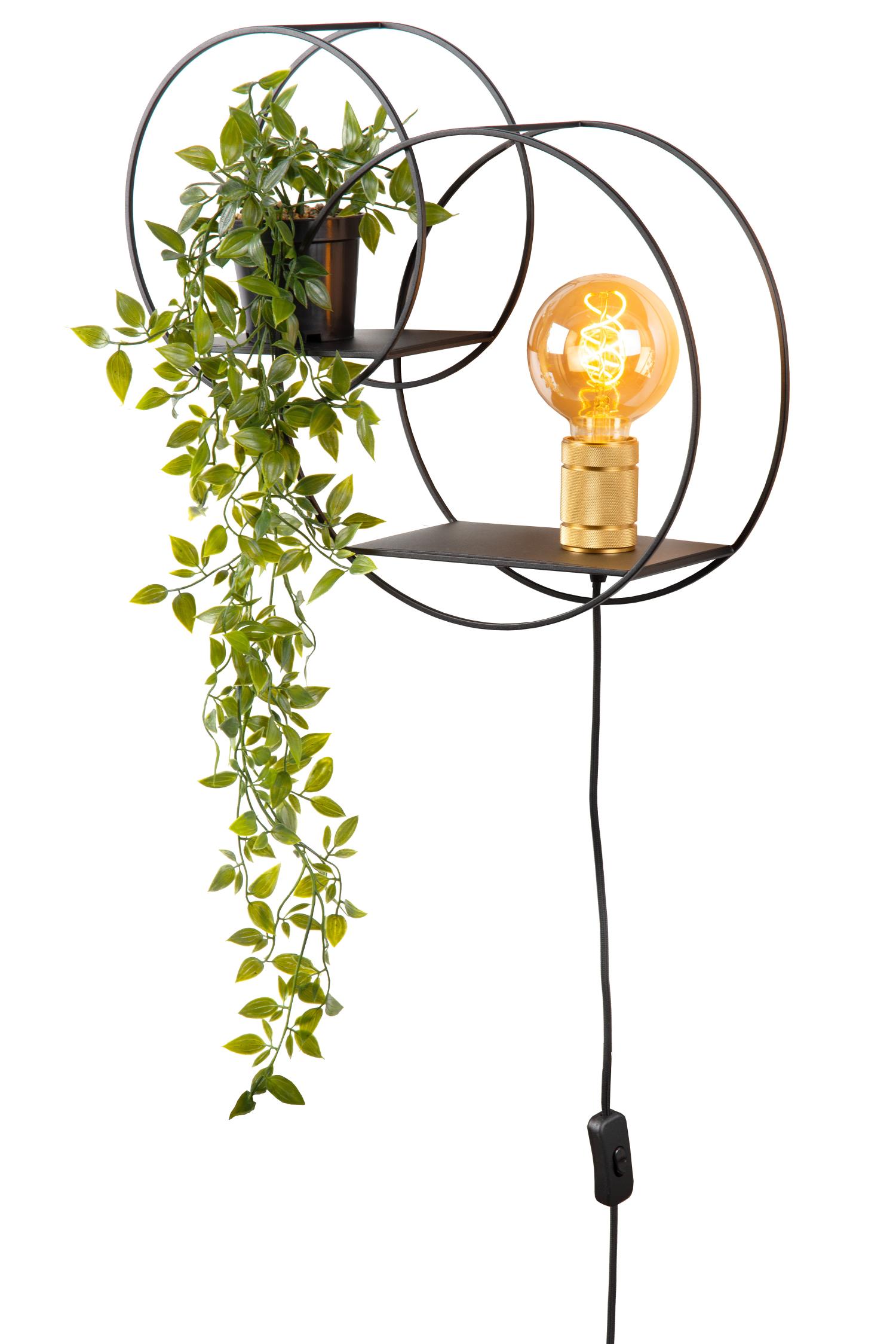 Kinkiet CIRCLE czarno-złoty-odcienie złota 1xE27x40W metal wym:38x18x18cm IP20 Lucide