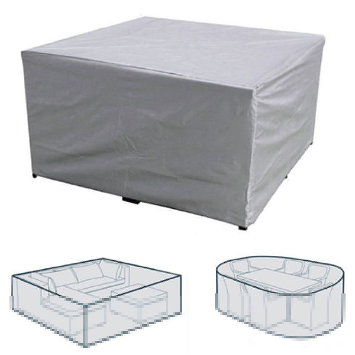 Housse de protection rectangulaire pour meubles de jardin, en polyester, imperméable, anti-poussière, anti-UV, (225×116×82cm) - 4