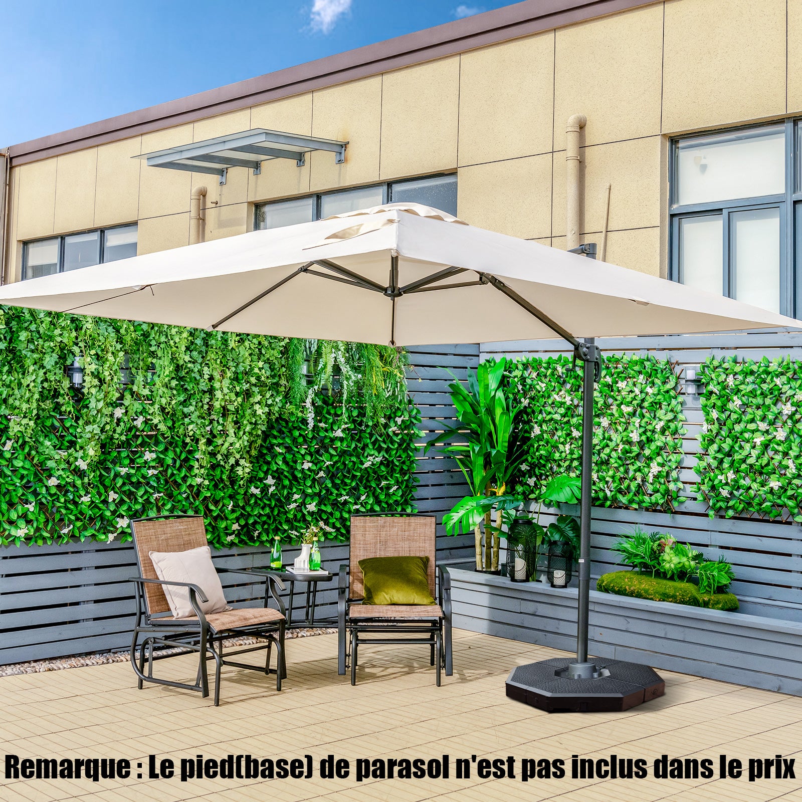 Ombrellone da Esterni con Palo in Metallo 390 cm Antracite Parasole