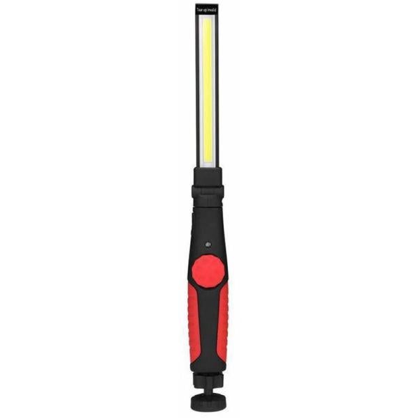 Lampe de travail LED rechargeable avec aimant et USB rechargeable, lampe d'inspection pour atelier domestique, camping en plein air, randonnée (rouge)