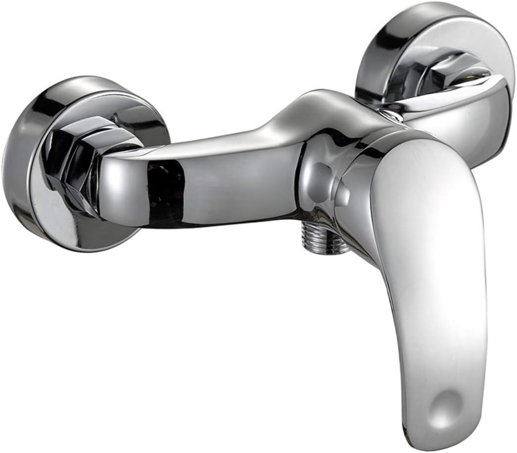 Bateria kuchenna, chromowana bateria prysznicowa ścienna z mosiądzu z pojedynczą dźwignią do zimnej i ciepłej wody