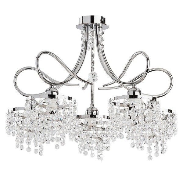 Lampa wisząca Diana chromowana 5xE14x10W glamour wym: 31 x 46 x 48 cm metal Alfa