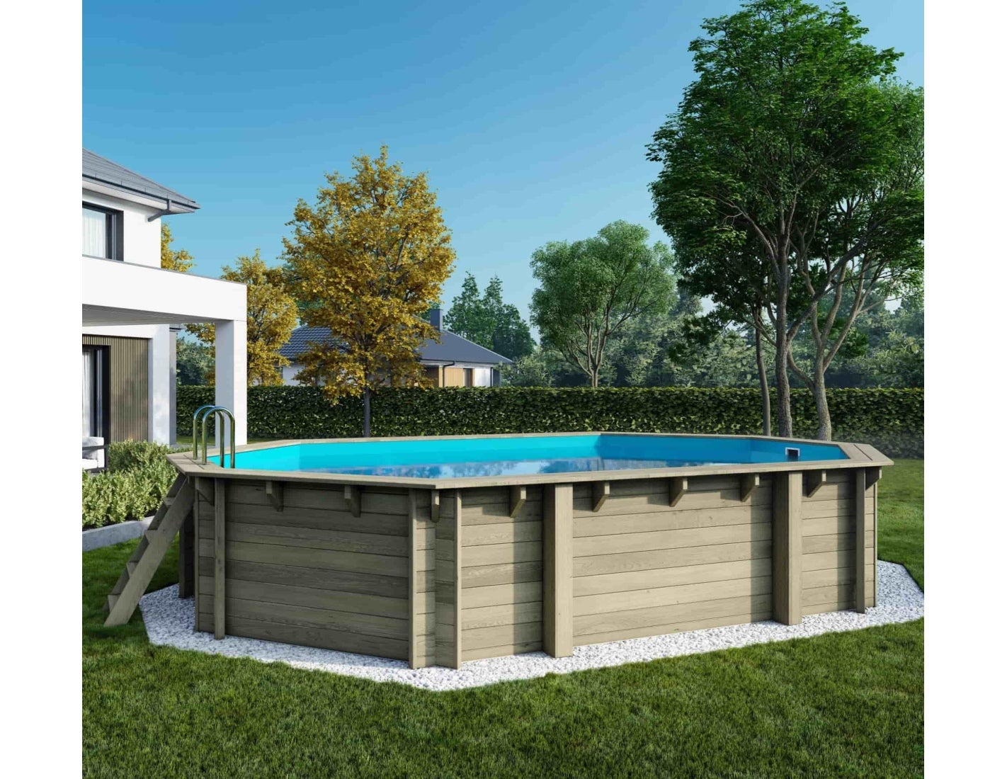 Basen drewniany ALTANKA 6,57x4,07 - H.1,20 m na profilu do zabetonowania BAS748OSPI, 1szt.