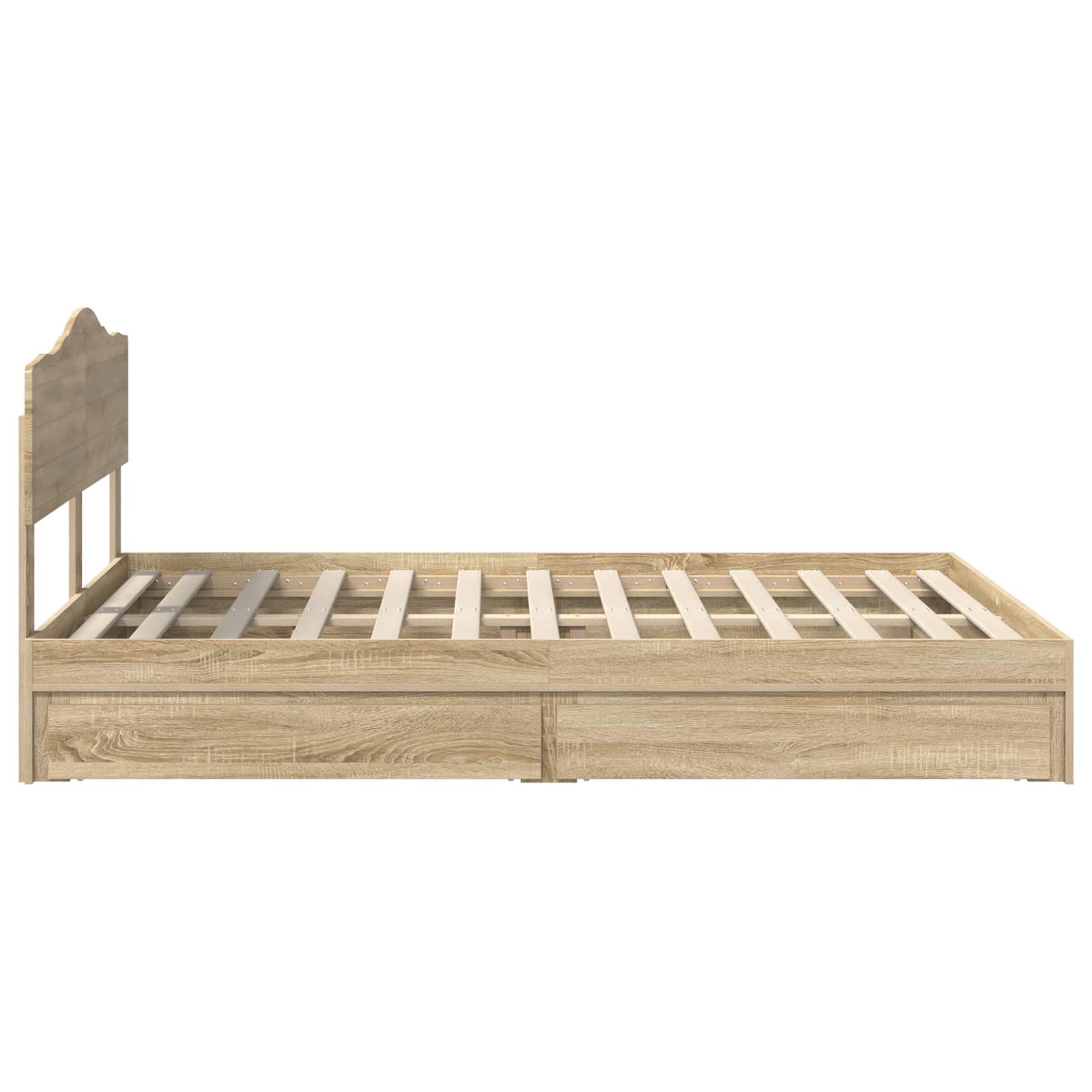Lit de rangement chêne 140 x 200 cm panneau de bois - 9