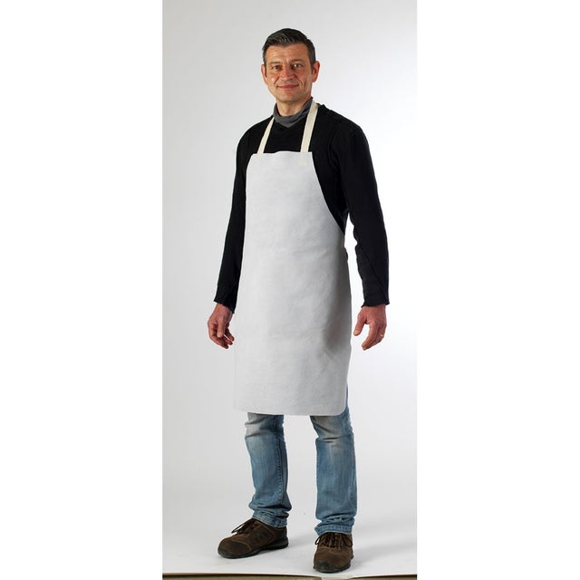TABLIER CUIR blanc, croûte vachette, 90x60 cm - COVERGUARD