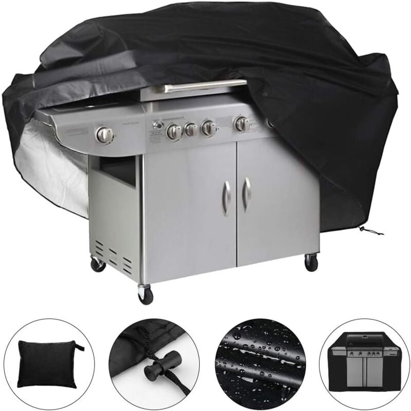Wodoszczelna plandeka ochronna na grill 145 x 61 x 117 cm (Czarna) -
