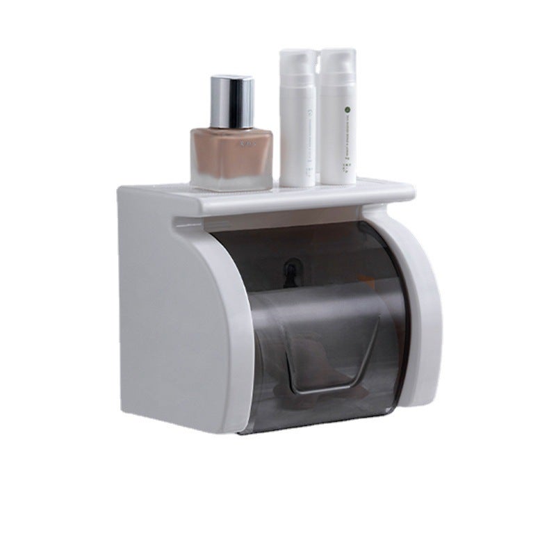 Mocny uchwyt na papier toaletowy z klejem – nie wymaga wiercenia – wodoodporny i pyłoszczelny – łatwy w montażu