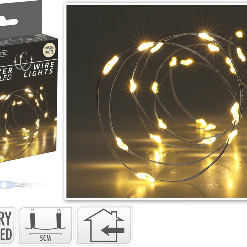 Lampki druciki na baterie Girlanda 80 Led Ciepły Biały