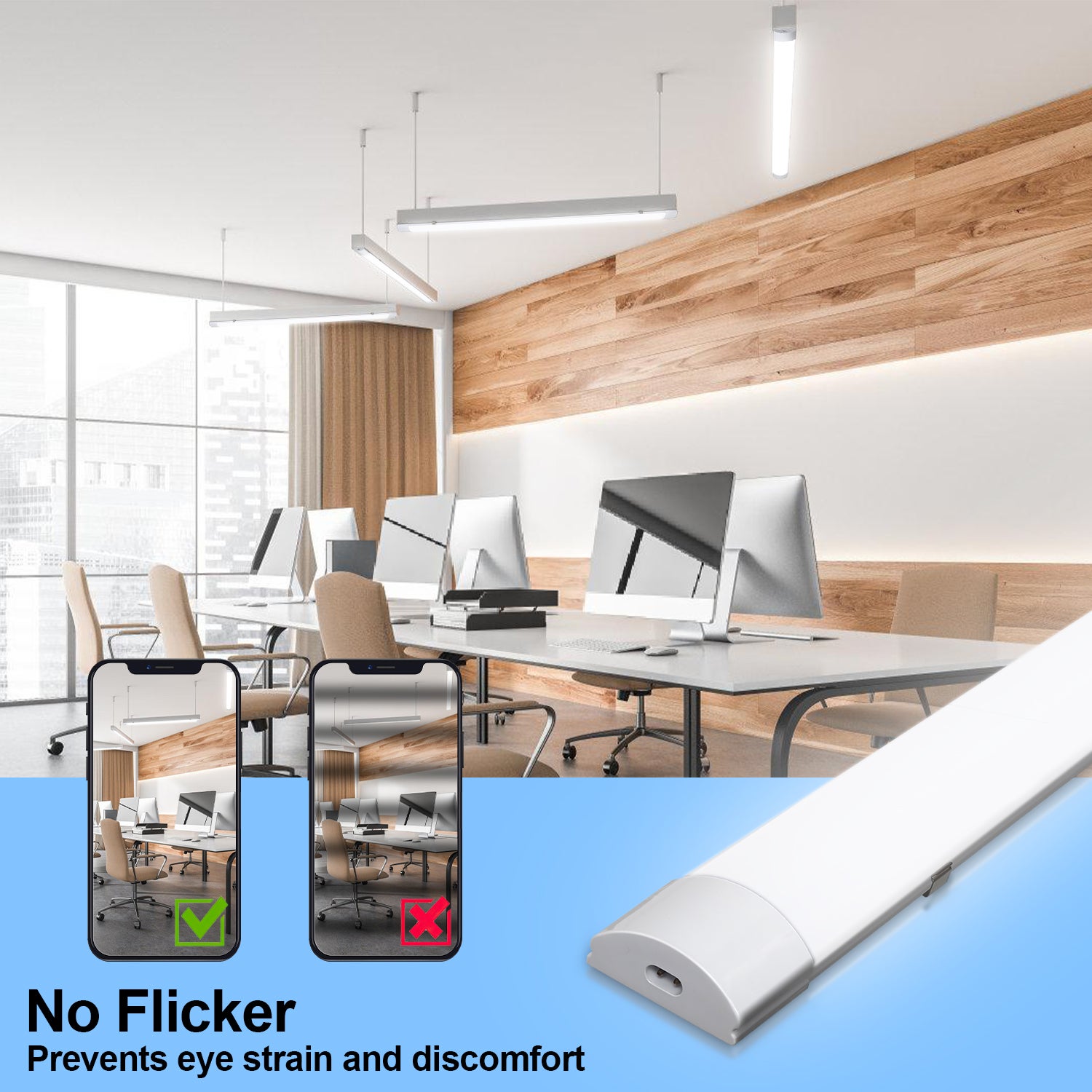 Bandeau LED extra-plat 36 W 120 cm étanche IP65, éclairage blanc neutre interconnectable pour dressing - 5