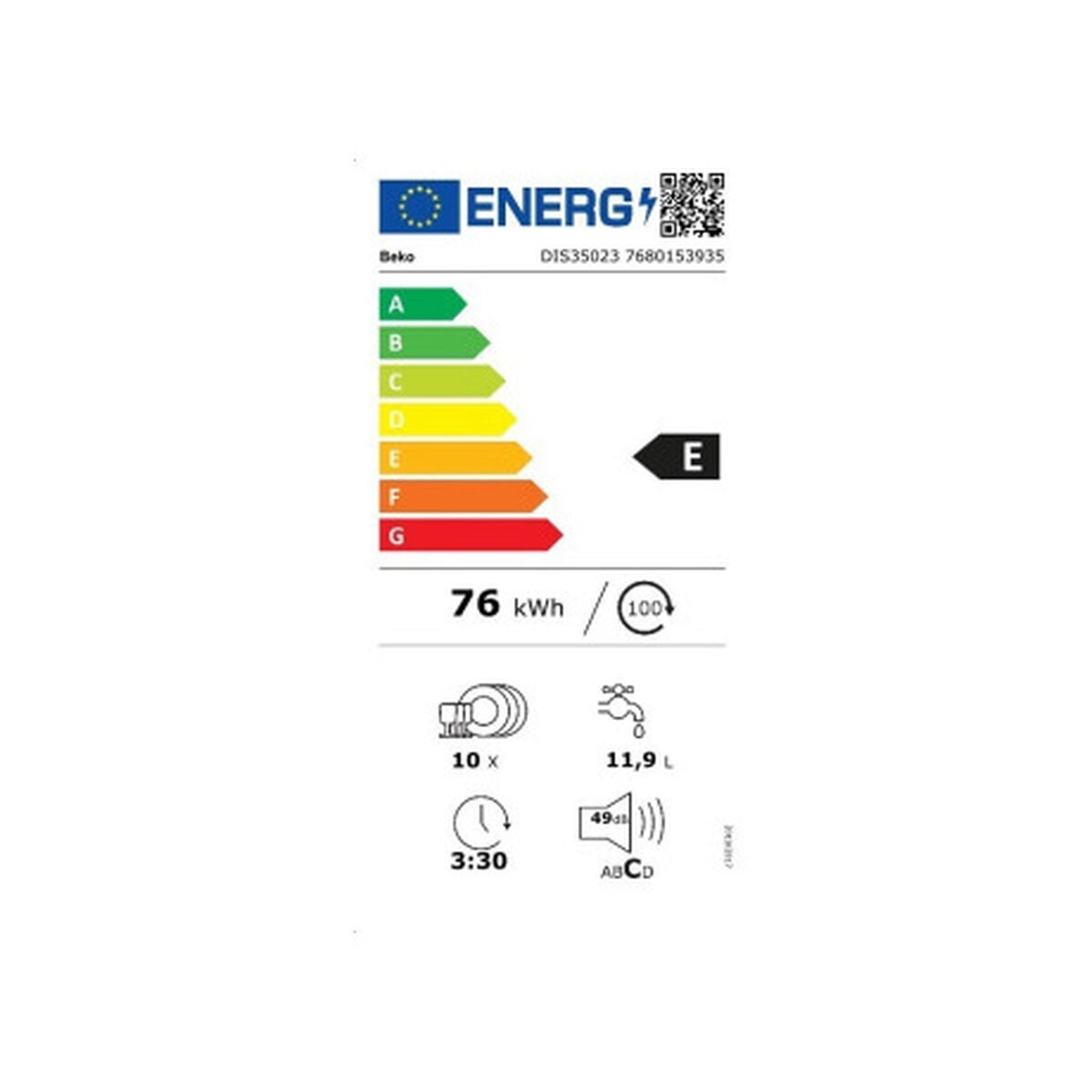 Lave-vaisselle BEKO DIS35023 Blanc 45 cm (45 cm) - 6